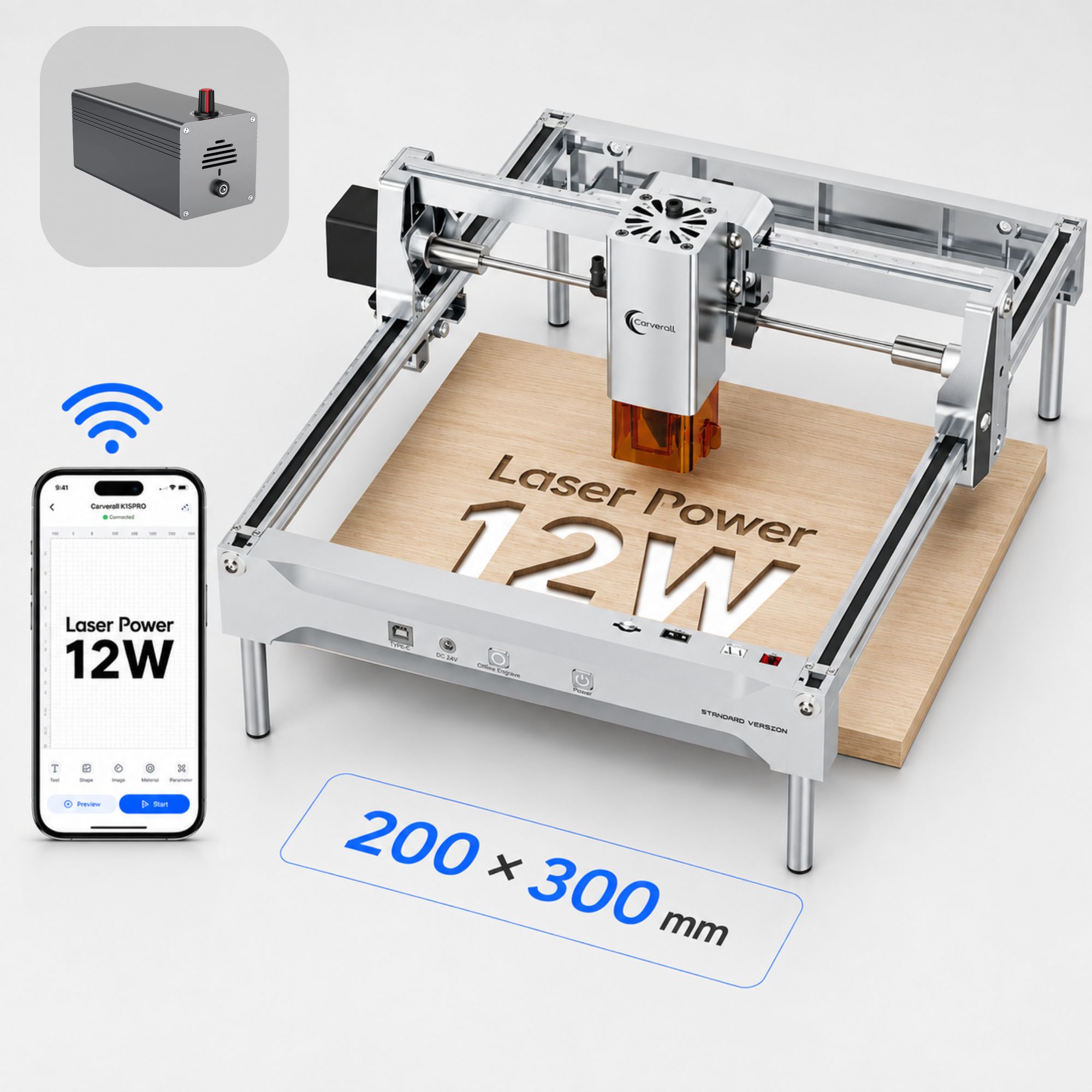 K15 PRO 12W Laser Engraver Cut - đánh giá và giá Industrial Laser Engraver